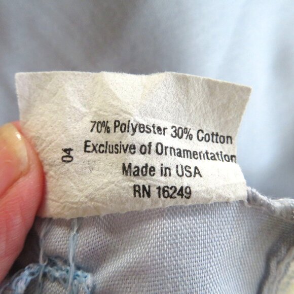 Vintage Blue Blouson Valance Lace Trim 15.5 x 60 inch Made in USA - Picture 9 of 11